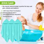 Cosy Family 3 Pack Bamboo Baby Hooded Towels, Ultra Soft Unisex Bath Towels for Babies,Toddler,Infant - Newborn Essential - Ultra Absorbent Toddler Towels for Baby Boy Girl - White - Image 6